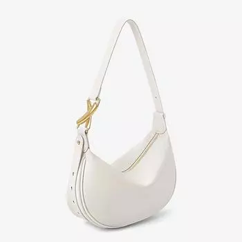 Gufanxuan Niche Style Summer Classy Shoulder Dumpling Bag Rice White