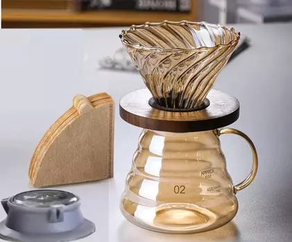 Gugrida 600ml Coffee Server Drip Coffee Server Hand Drip Coffee Server with 20 Filter Papers