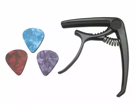 Guitar Capo Capo1 Clip Type Guitar Capo для электроакустической гитары Croissant de Lune Guitar, (черный)