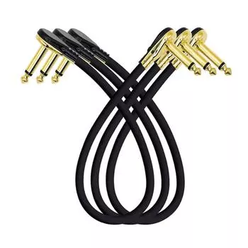 Guitar Patches Cables 6.35mm Right Angle Guitar Effect Pedal Cables Low Noise and Good Quality Guitar Effect Pedals Plug 20CM