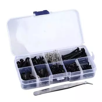 Guitar Screw Kit Iron Spring Bridge Screw Assortment Instrument Accessory for Repair Maintenance чёрный