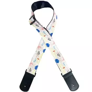 Guitar Strap Cute Strap Guitar Bass Acoustic Electric Belt Lock [NOELAMOR] (Coral Covered)