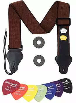 Guitar Strap Picks 10 Pieces Rock Acoustic Guitar Electric Guitar Soft Material that Fits the Body 3 Piece Set [Crescent] (Brown) коричневый