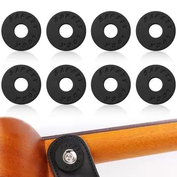 Guitar Strap Set of Silicone Guitar Strap Locking Musical Instrument Locks, 8, Plugs, Pins, Pins, Accessories, Anti-Drop (Black)