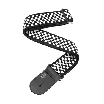 Guitar Strap Woven Strap 50C02 Black & White Checkerboard D Addario