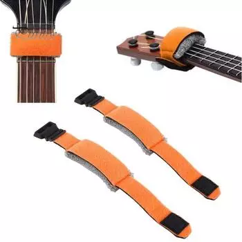 Гитарные струны заглушка заглушка для укулеле бас акустическая электрогитара гриф заглушка ремень глушитель шумоподавитель музыкальный инструмент Long оранжевый