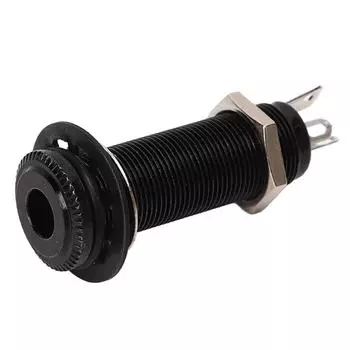 Guitar Threaded Jack Replacement Brass Straight Output Endpin for Electric Guitar Bass Gun Black чёрный