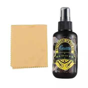 GUITTO Guitar Cleaning Care Kit 120ml Fretboard Lemon Oil with Cleaning Cloth for Guitar Cleaning 120ml