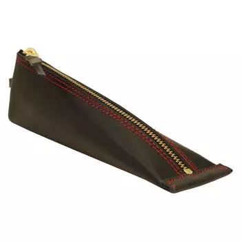 Gulfstream Double Stitch Pencil Case Genuine Leather Black RZ-WSP-01