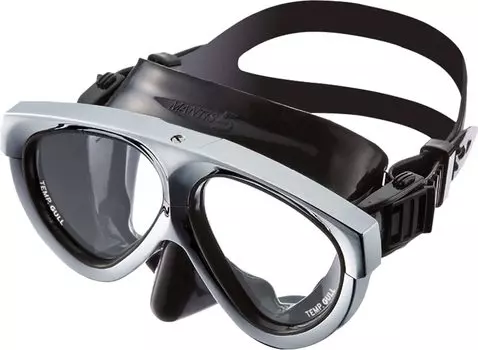 Силиконовая маска GULL Mantis 5, черная силиконовая оправа, металлик, серебристый цвет, 177 куб. см, 225 г, сверхпрозрачные линзы [GM-1037C] Цвет Содержимое Вес