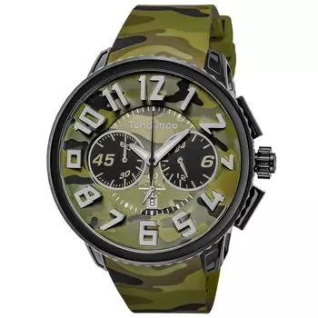 Gulliver Round CAMO Gulliver Round Camouflage Dial Stainless Mineral Glass Quartz Limited Model 51MM Watch TY046021 Khaki [Tendence] Сталь/Нейлон Мужские хаки