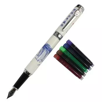 Gullor Jinhao950 фарфоровая яхта синего и белого цвета с подарочной коробкой и чернильным картриджем