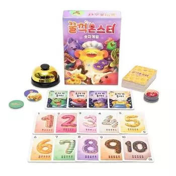 Gulp Monster Number Board Game Childrens Toddler Math Operations Number Learning Card, popular Korean game