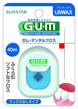 Gum Dental Floss 40m [Unwaxed]