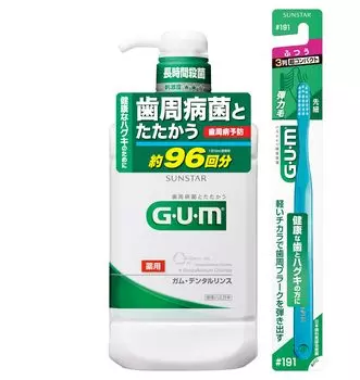 GUM Dental лечебная жидкая зубная паста типа травяная мята 960 мл 1 зубная щетка в комплекте [Квази-лекарство] ополаскиватель, [Обычный (сочетание алкоголя), тип] +