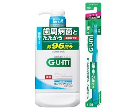 GUM Dental лечебная жидкая зубная паста типа Прохладная мята 960 мл 1 зубная щетка в комплекте [Квази-лекарство] ополаскиватель, [Освежающий (сочетание алкоголя) тип] +