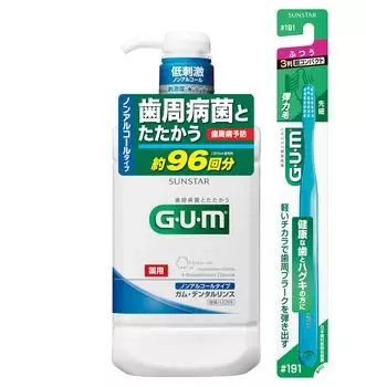 GUM Dental лечебная жидкая зубная паста травяная мята 960 мл 1 зубная щетка в комплекте [Квази-лекарственный] ополаскиватель, [Безалкогольный, гипоаллергенный, тип] +