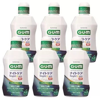 GUM ночной лечебный препарат против неприятного запаха изо рта, трава 450 мл x 6 бутылок [Оптовая закупка] [Квази-лекарство] Ополаскиватель для полости рта, уход, ополаскиватель для полости рта, уход, [Тип Refresh,