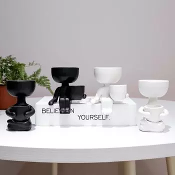 Гуманоидные растения поделки ваза для дома DIY керамический офисный цветочный горшок украшение 3