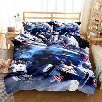Gun Dam TV Duvet Cover Set King Queen Double Full Twin Single Size Bed Linen Set EU single(135x200cm)