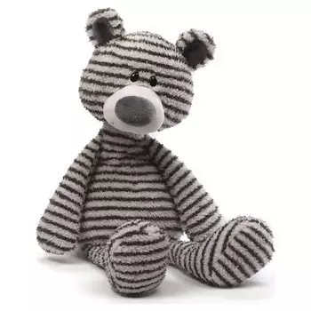 Gund Zag Teddy Bear черно-белый полосатый плюшевый мишка 16 дюймов животное,