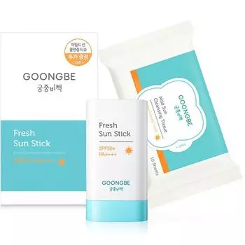 Gungjung Secret Fresh Sun Stick SPF50 + Мягкие очищающие салфетки для загара, набор из 10 предметов, 1 комплект