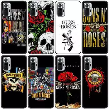 Силиконовый чехол для телефона Guns N Roses с черепом для Xiaomi Redmi Note 11 10 9 8 Pro 11T 10T 10S 9S 8T 9 9A 9C 9T, черный мягкий чехол Redmi 8