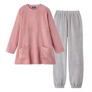 Gunze CI Comme CA Pants with Boa MF6064 Women s Long-Sleeved Tunic-Length Lining, Pink,