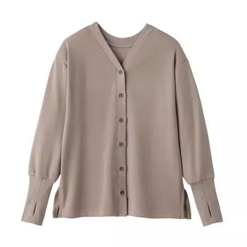 Gunze Tuche Cardigan with Fleece Beige 2-Way Lining, Women s, (TC4524)