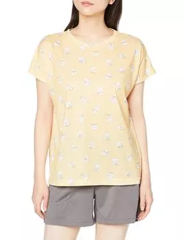 Gunze Tuche Yellow French Sleeve Shorts in Collaboration with Terao Macaron Jersey Women s Loungewear, Natsumi, (Polyester Jersey)