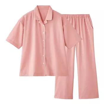 Gunze TZX696 Tuche Short Sleeve and Long Pants Pale Pink Women s Pajamas,