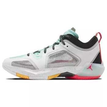 Кроссовки Guo Ailun x Air Jordan 37 Low PF Silver Island Green Unisex, белые, металлико-серебристые, черные FB8486-130 47.5