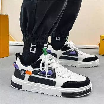 Guochao 2025 board shoes men s low-top trend versatile Hong Kong style ins shoes men s tide shoes youth breathable casual shoes 39 белый