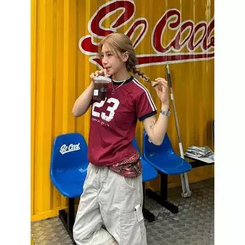 Guochao American Retro #23 Джерси 3D Печать Спортивный Дышащий Быстросохнущий Джерси Женская Повседневная и Удобная Футболка S