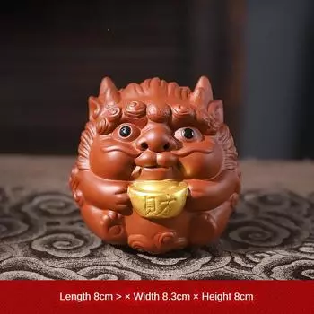 Guochao Ceramics Pixiu Micai Sculpture Art Ornament Office Tea Room Lucky Decorative Crafts