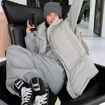 Guochao иностранный стиль пуховик хлопковый жилет женский зимний жилет i plus хлопковый жилет модная верхняя куртка женская одежда S 70-45kg