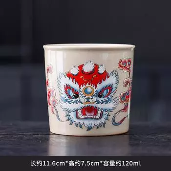 Guochao Lion Awakening Teacup Master Cup High-End Personal Special Single Cup Women S Cup Drinking Tea Cup Tea Tasting Cup Ceramic Tea Set