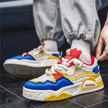 Guochao men s shoes 2024 summer new outdoor breathable mesh board shoes fashion casual men s niche trendy shoes 39