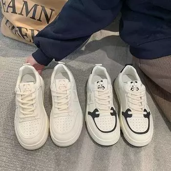 Guochao platform white shoes 2024 spring new Korean version casual women s shoes versatile and popular student sports shoes board shoes 35