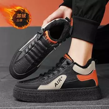 Guochaofeng autumn and winter live broadcast new niche thick-soled ins board shoes Hong Kong style breathable bread shoes outdoor tooling men s shoes 39