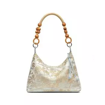 Guofeng модная женская сумка большой вместимости, весна 2024, новая универсальная сумка на плечо, текстурированная большая сумка премиум-класса для женщин белый