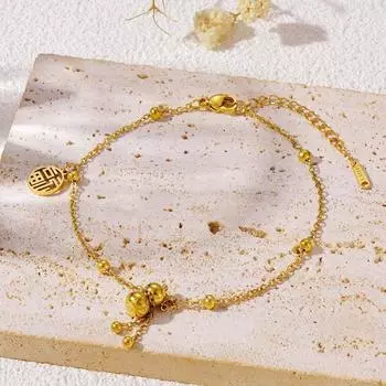 Guofeng New Light Luxury High-end Sense Lucky Gourd Ankle, женские нишевые дизайнерские украшения для ног Sense Fulu 2024