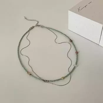 Guofeng Новое китайское ожерелье из натурального камня с бусинами, двухслойное, женское, легкое, роскошное, ретро, элегантное, персонализированное, универсальное, цепочка на шею, цепочка на ключицу