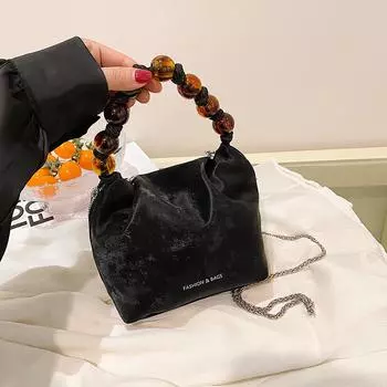 Guofeng Сумка Женская модная сумка на цепочке Ниша Универсальная сумка-ведро Сумка на плечо с завязками Сумка-мессенджер белый