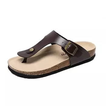 Guoluofei Новые ПУ Внешние Унисекс Повседневные Мягкие Пляжные Пробковые Тапочки Шлепанцы Для Женщин Мужчин Модная Обувь 35