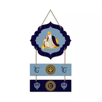 Guru Nanak Dev Welcome Quote Decorative Wooden Wall Hanging for Living Room | Bedroom | Home Decor | Gifts | Wall Art for Hall | MDF Wall Decoration