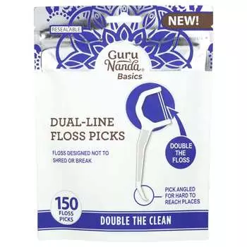GuruNanda, Basics, Dual Line Floss, 150 Disposable Flosses