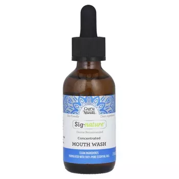 GuruNanda, Sig-Nature, концентрированный ополаскиватель для полости рта, дикая мята, 2 жидких унции (59 мл)