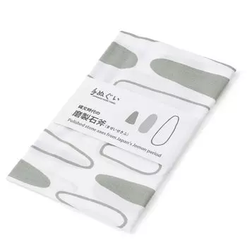 Gururin tenugui, полированный каменный топор эпохи Дзёмон, традиционное ремесло, сувенир, японский узор, быстросохнущий, впитывающий воду, прилагается пояснение узора