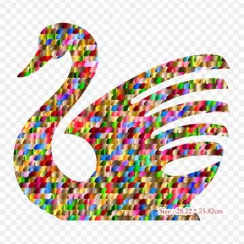 Гусь Лебедь-шипун, термопереносная печать, виниловые нашивки, наклейки для одежды, аппликации «сделай сам», моющиеся нашивки